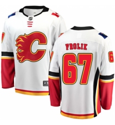 Youth Calgary Flames #67 Michael Frolik Fanatics Branded White Away Breakaway NHL Jersey