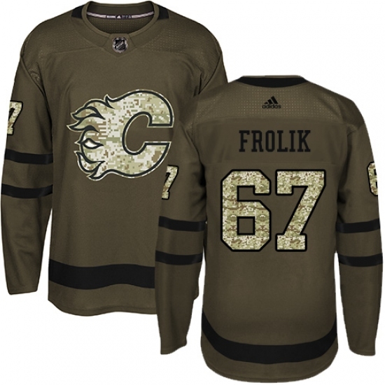 Youth Reebok Calgary Flames #67 Michael Frolik Authentic Green Salute to Service NHL Jersey Youth Reebok Calgary Flames #67 Michael Frolik Authentic Green Salute to Service NHL Jersey