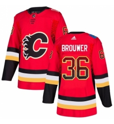 Men's Adidas Calgary Flames #36 Troy Brouwer Authentic Red Drift Fashion NHL Jersey