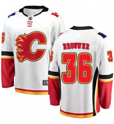 Men's Calgary Flames #36 Troy Brouwer Fanatics Branded White Away Breakaway NHL Jersey