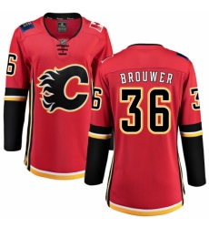 Women's Calgary Flames #36 Troy Brouwer Fanatics Branded Red Home Breakaway NHL Jersey