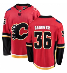 Youth Calgary Flames #36 Troy Brouwer Fanatics Branded Red Home Breakaway NHL Jersey