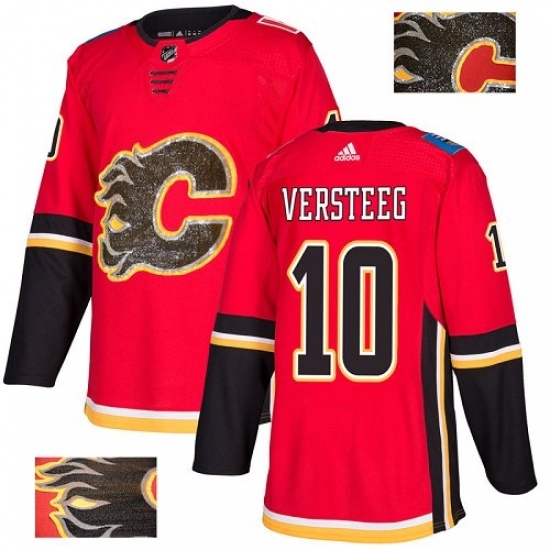 Men's Adidas Calgary Flames #10 Kris Versteeg Authentic Red Fashion Gold NHL Jersey Men's Adidas Calgary Flames #10 Kris Versteeg Authentic Red Fashion Gold NHL Jersey