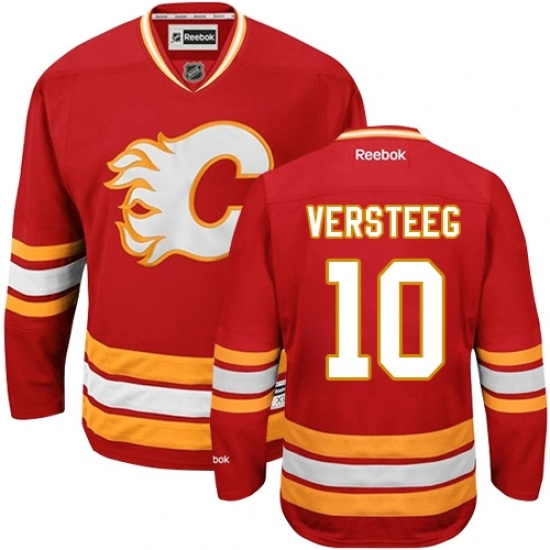 Men's Reebok Calgary Flames #10 Kris Versteeg Authentic Red Third NHL Jersey Men's Reebok Calgary Flames #10 Kris Versteeg Authentic Red Third NHL Jersey