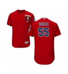 Men's Minnesota Twins #55 Taylor Rogers Authentic Scarlet Alternate Flex Base Authentic Collection Baseball Player Jersey