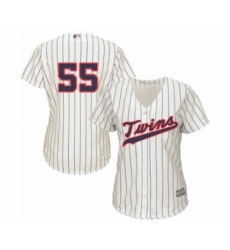 Women's Minnesota Twins #55 Taylor Rogers Authentic Cream Alternate Cool Base Baseball Player Jersey