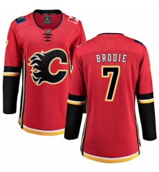 Women's Calgary Flames #7 TJ Brodie Fanatics Branded Red Home Breakaway NHL Jersey