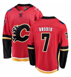 Youth Calgary Flames #7 TJ Brodie Fanatics Branded Red Home Breakaway NHL Jersey