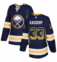 Men's Adidas Buffalo Sabres #33 Jason Kasdorf Authentic Navy Blue Drift Fashion NHL Jersey