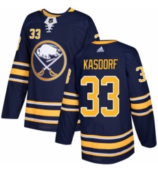 Men's Adidas Buffalo Sabres #33 Jason Kasdorf Authentic Navy Blue Home NHL Jersey