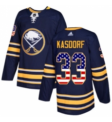 Men's Adidas Buffalo Sabres #33 Jason Kasdorf Authentic Navy Blue USA Flag Fashion NHL Jersey