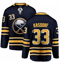 Men's Buffalo Sabres #33 Jason Kasdorf Fanatics Branded Navy Blue Home Breakaway NHL Jersey