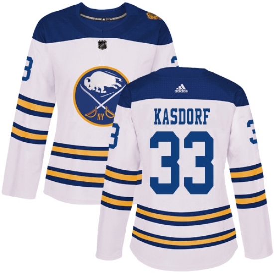 Women's Adidas Buffalo Sabres #33 Jason Kasdorf Authentic White 2018 Winter Classic NHL Jersey Women's Adidas Buffalo Sabres #33 Jason Kasdorf Authentic White 2018 Winter Classic NHL Jersey