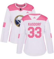 Women's Adidas Buffalo Sabres #33 Jason Kasdorf Authentic White/Pink Fashion NHL Jersey Women's Adidas Buffalo Sabres #33 Jason Kasdorf Authentic White/Pink Fashion NHL Jersey