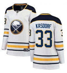 Women's Buffalo Sabres #33 Jason Kasdorf Fanatics Branded White Away Breakaway NHL Jersey