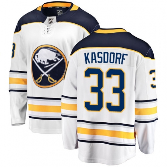 Youth Buffalo Sabres #33 Jason Kasdorf Fanatics Branded White Away Breakaway NHL Jersey Youth Buffalo Sabres #33 Jason Kasdorf Fanatics Branded White Away Breakaway NHL Jersey