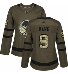 Women's Adidas Buffalo Sabres #9 Evander Kane Authentic Green Salute to Service NHL Jersey