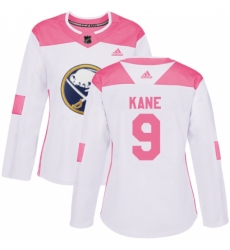Women's Adidas Buffalo Sabres #9 Evander Kane Authentic White/Pink Fashion NHL Jersey