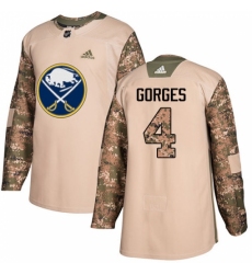 Men's Adidas Buffalo Sabres #4 Josh Gorges Authentic Camo Veterans Day Practice NHL Jersey