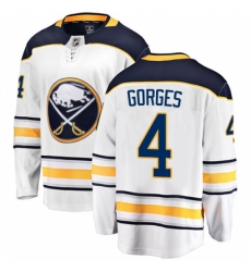 Men's Buffalo Sabres #4 Josh Gorges Fanatics Branded White Away Breakaway NHL Jersey