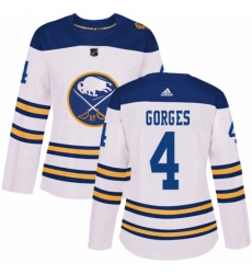 Women's Adidas Buffalo Sabres #4 Josh Gorges Authentic White 2018 Winter Classic NHL Jersey