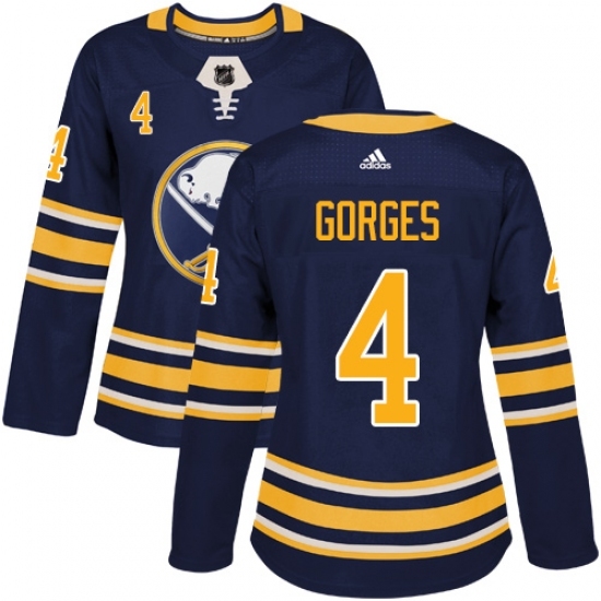 Women's Adidas Buffalo Sabres #4 Josh Gorges Premier Navy Blue Home NHL Jersey Women's Adidas Buffalo Sabres #4 Josh Gorges Premier Navy Blue Home NHL Jersey