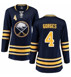 Women's Buffalo Sabres #4 Josh Gorges Fanatics Branded Navy Blue Home Breakaway NHL Jersey