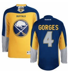 Women's Reebok Buffalo Sabres #4 Josh Gorges Authentic Gold Third NHL Jersey