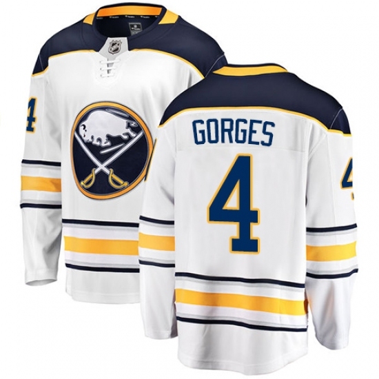 Youth Buffalo Sabres #4 Josh Gorges Fanatics Branded White Away Breakaway NHL Jersey Youth Buffalo Sabres #4 Josh Gorges Fanatics Branded White Away Breakaway NHL Jersey