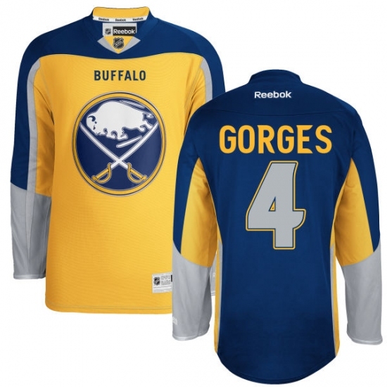 Youth Reebok Buffalo Sabres #4 Josh Gorges Authentic Gold Third NHL Jersey Youth Reebok Buffalo Sabres #4 Josh Gorges Authentic Gold Third NHL Jersey