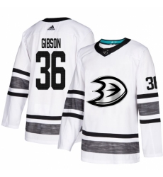 Men's Adidas Anaheim Ducks #36 John Gibson White 2019 All-Star Game Parley Authentic Stitched NHL Jersey