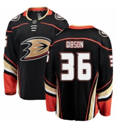 Men's Anaheim Ducks #36 John Gibson Fanatics Branded Black Home Breakaway NHL Jersey