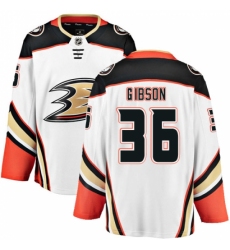 Youth Anaheim Ducks #36 John Gibson Fanatics Branded White Away Breakaway NHL Jersey