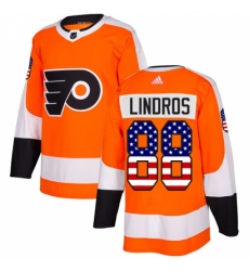 Men's Adidas Philadelphia Flyers #88 Eric Lindros Authentic Orange USA Flag Fashion NHL Jersey Men's Adidas Philadelphia Flyers #88 Eric Lindros Authentic Orange USA Flag Fashion NHL Jersey