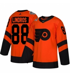 Men's Adidas Philadelphia Flyers #88 Eric Lindros Orange Authentic 2019 Stadium Series Stitched NHL Jersey