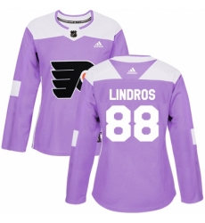 Women's Adidas Philadelphia Flyers #88 Eric Lindros Authentic Purple Fights Cancer Practice NHL Jersey Women's Adidas Philadelphia Flyers #88 Eric Lindros Authentic Purple Fights Cancer Practice NHL Jersey
