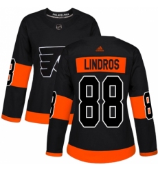 Women's Adidas Philadelphia Flyers #88 Eric Lindros Premier Black Alternate NHL Jersey