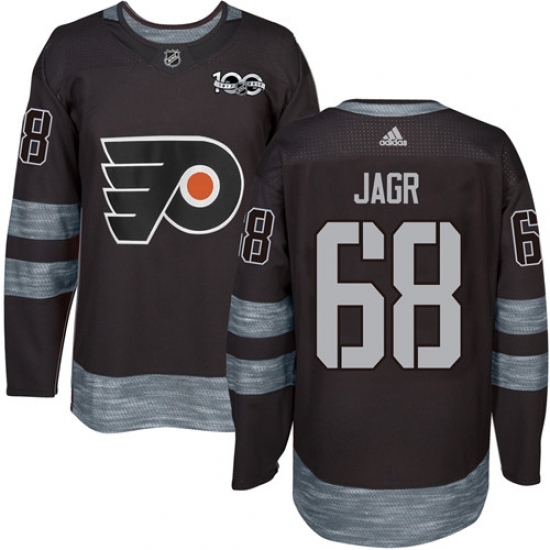 Men's Adidas Philadelphia Flyers #68 Jaromir Jagr Authentic Black 1917-2017 100th Anniversary NHL Jersey Men's Adidas Philadelphia Flyers #68 Jaromir Jagr Authentic Black 1917-2017 100th Anniversary NHL Jersey