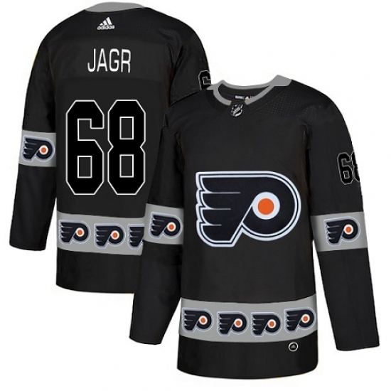 Men's Adidas Philadelphia Flyers #68 Jaromir Jagr Authentic Black Team Logo Fashion NHL Jersey Men's Adidas Philadelphia Flyers #68 Jaromir Jagr Authentic Black Team Logo Fashion NHL Jersey
