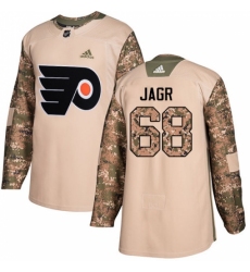 Men's Adidas Philadelphia Flyers #68 Jaromir Jagr Authentic Camo Veterans Day Practice NHL Jersey