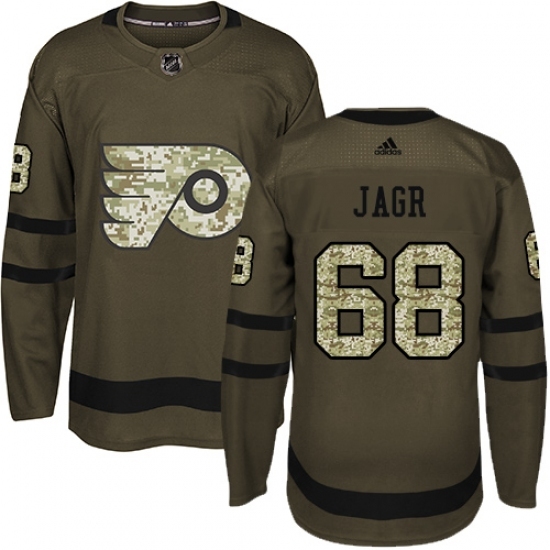 Men's Adidas Philadelphia Flyers #68 Jaromir Jagr Authentic Green Salute to Service NHL Jersey Men's Adidas Philadelphia Flyers #68 Jaromir Jagr Authentic Green Salute to Service NHL Jersey