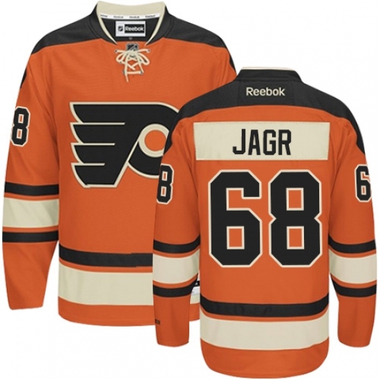 Men's Reebok Philadelphia Flyers #68 Jaromir Jagr Authentic Orange New Third NHL Jersey Men's Reebok Philadelphia Flyers #68 Jaromir Jagr Authentic Orange New Third NHL Jersey