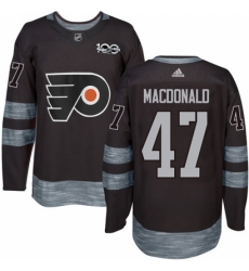 Men's Adidas Philadelphia Flyers #47 Andrew MacDonald Authentic Black 1917-2017 100th Anniversary NHL Jersey