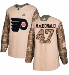 Men's Adidas Philadelphia Flyers #47 Andrew MacDonald Authentic Camo Veterans Day Practice NHL Jersey