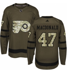 Men's Adidas Philadelphia Flyers #47 Andrew MacDonald Authentic Green Salute to Service NHL Jersey Men's Adidas Philadelphia Flyers #47 Andrew MacDonald Authentic Green Salute to Service NHL Jersey