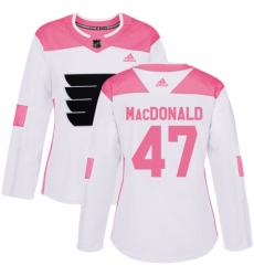 Women's Adidas Philadelphia Flyers #47 Andrew MacDonald Authentic White/Pink Fashion NHL Jersey Women's Adidas Philadelphia Flyers #47 Andrew MacDonald Authentic White/Pink Fashion NHL Jersey