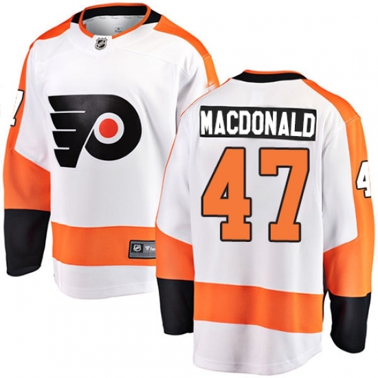 Youth Philadelphia Flyers #47 Andrew MacDonald Fanatics Branded White Away Breakaway NHL Jersey Youth Philadelphia Flyers #47 Andrew MacDonald Fanatics Branded White Away Breakaway NHL Jersey