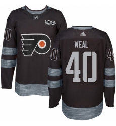 Men's Adidas Philadelphia Flyers #40 Jordan Weal Authentic Black 1917-2017 100th Anniversary NHL Jersey
