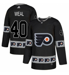 Men's Adidas Philadelphia Flyers #40 Jordan Weal Authentic Black Team Logo Fashion NHL Jersey