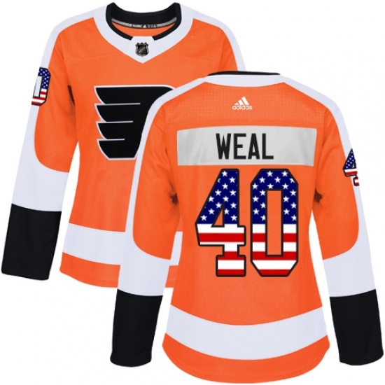Women's Adidas Philadelphia Flyers #40 Jordan Weal Authentic Orange USA Flag Fashion NHL Jersey Women's Adidas Philadelphia Flyers #40 Jordan Weal Authentic Orange USA Flag Fashion NHL Jersey